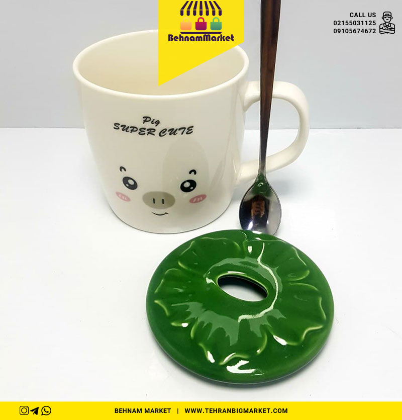 ماگ سرامیکی قاشق دار نیلوفر