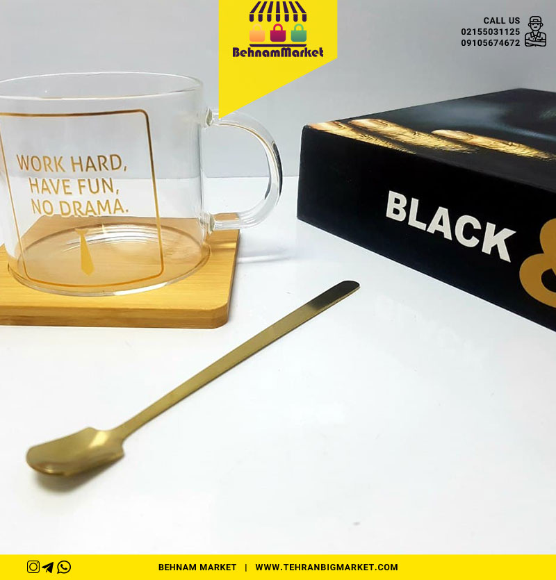 ماگ پیرکس زیر چوب قاشق دار