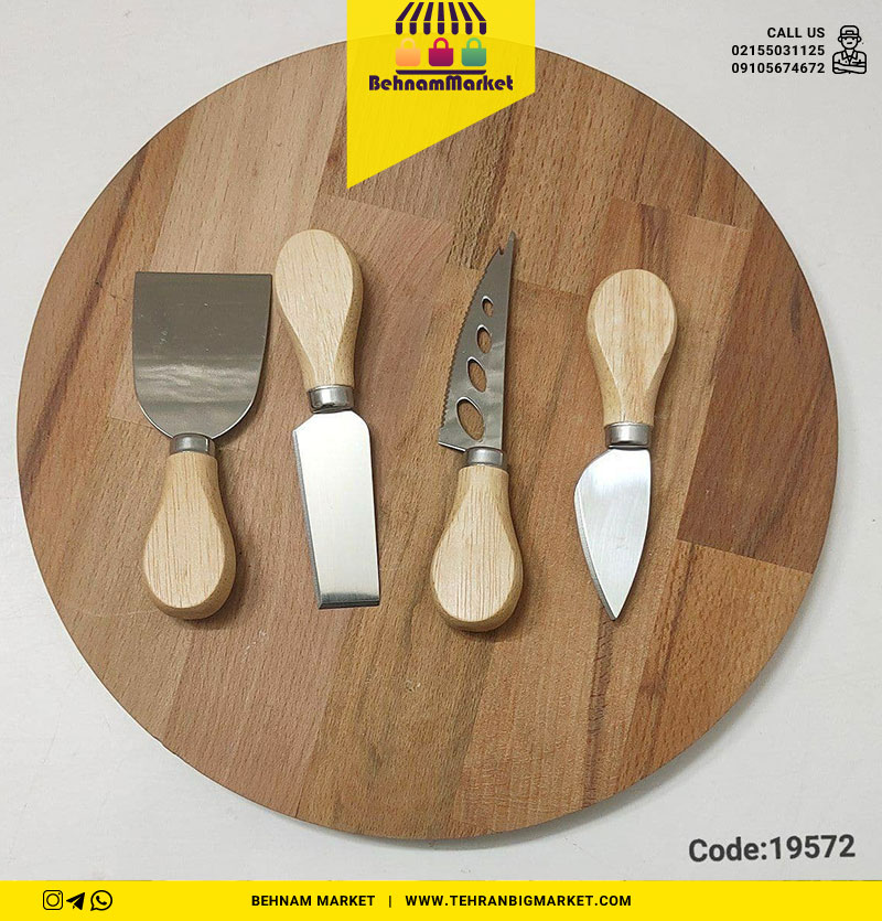ست 4 تیکه کارد دسته چوبی