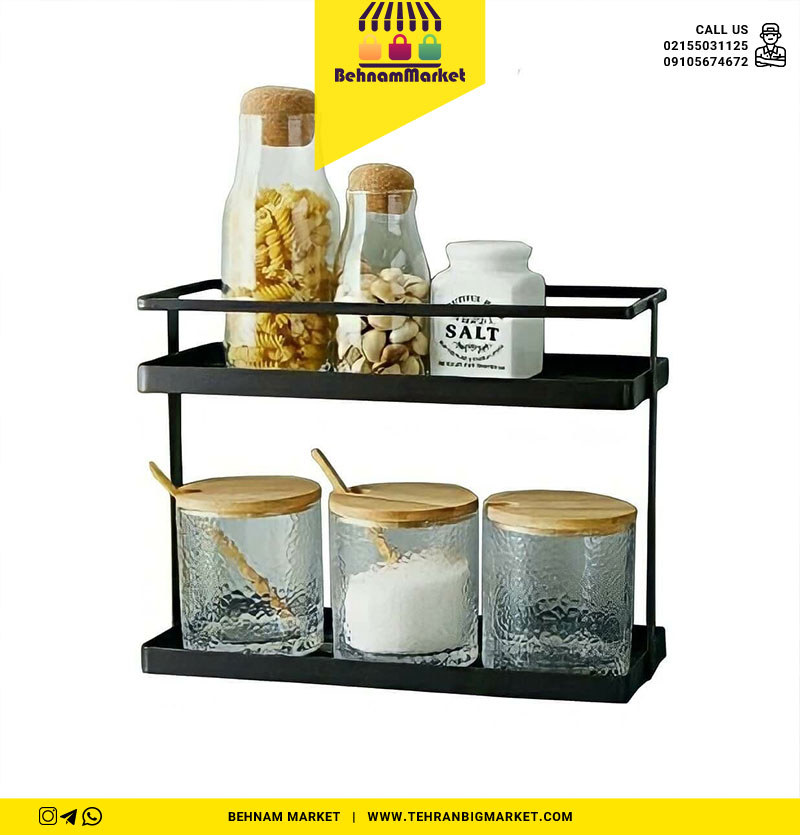 استند مستطیل دو طبقه حلقه دار