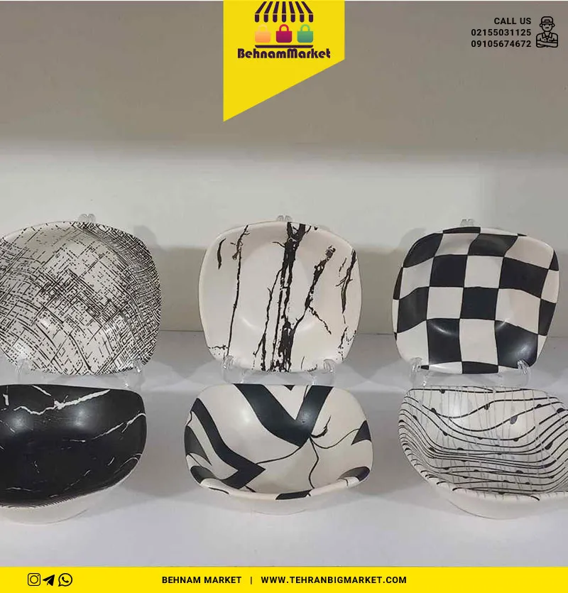 خرما خوری طرح دار مربع کرامیکا درجه 1