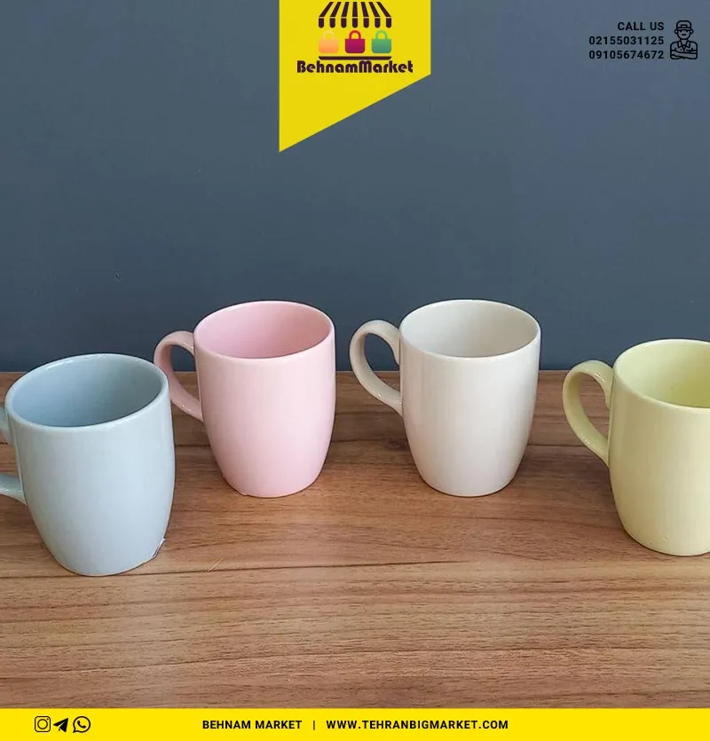 لیوان تمام رنگی کرامیکا