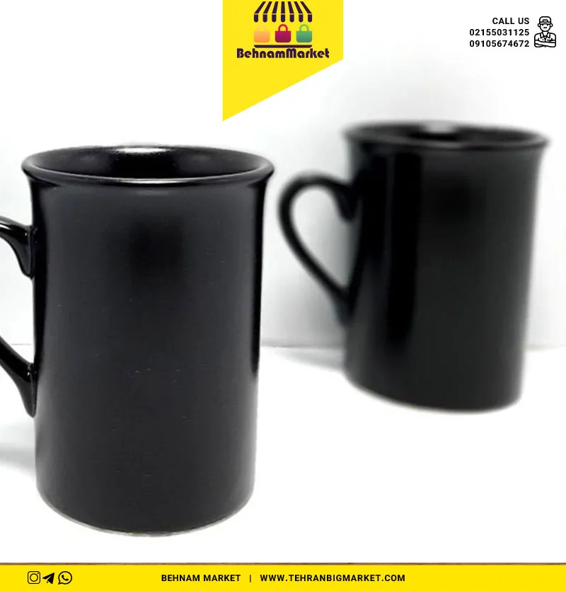 لیوان تمام مشکی کرامیکا