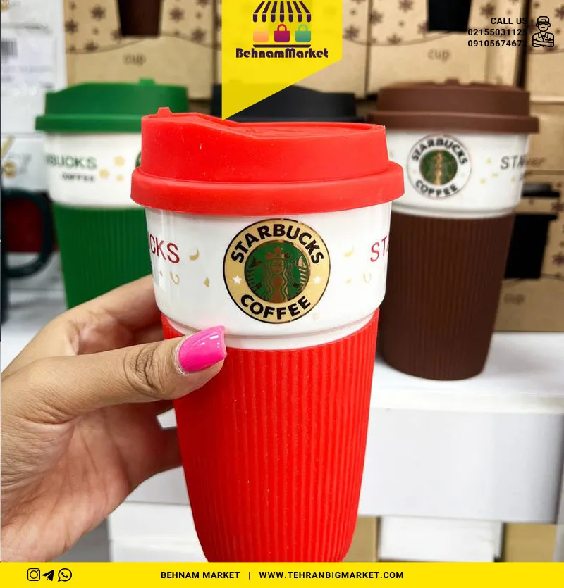 ماگ استار باکس سیلیکونی طلا کوب