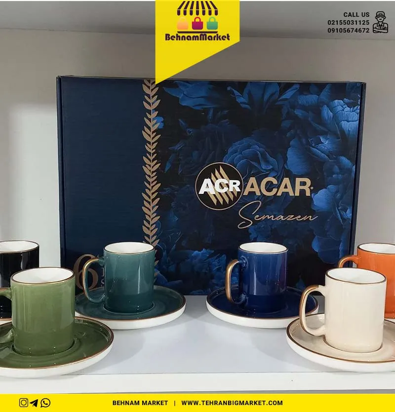 قهوه خوری 6 نفره سرامیکی رنگی