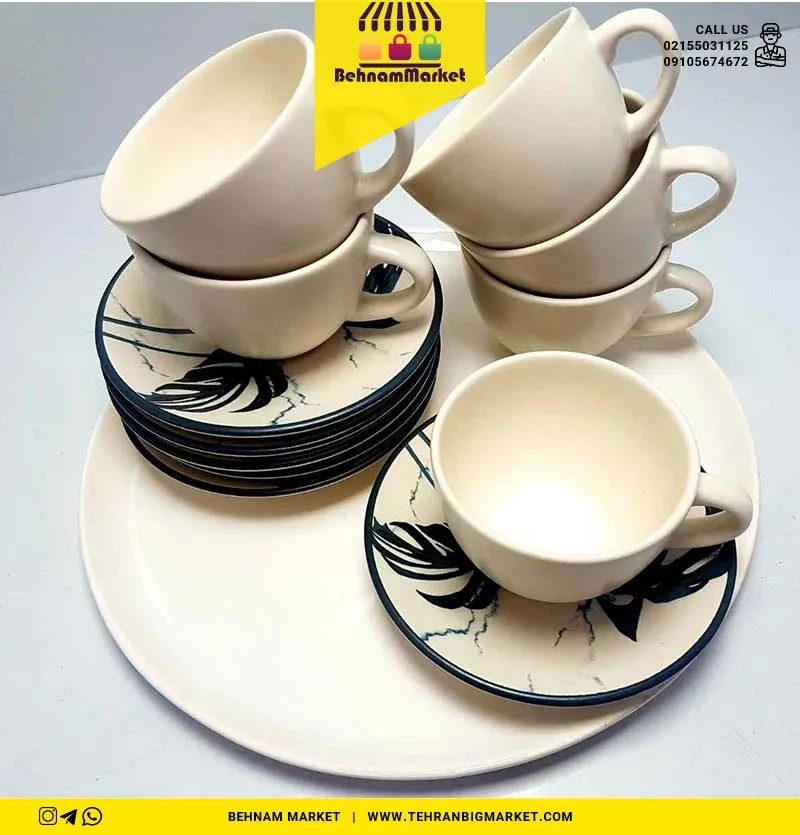 چایخوری 6 نفره طرح دار کرامیکا