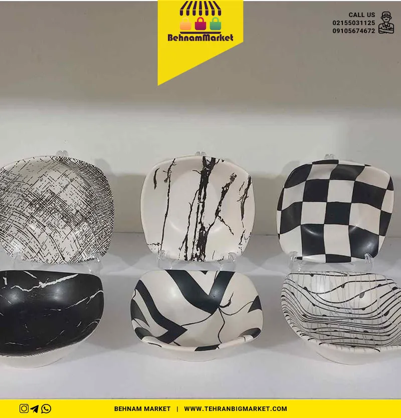 خرما خوری طرح دار مربع کرامیکا درجه 1