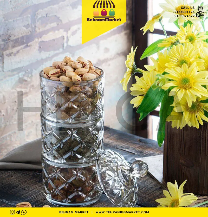 برج تنقلات خوری 3طبقه شامپاین طرح دار