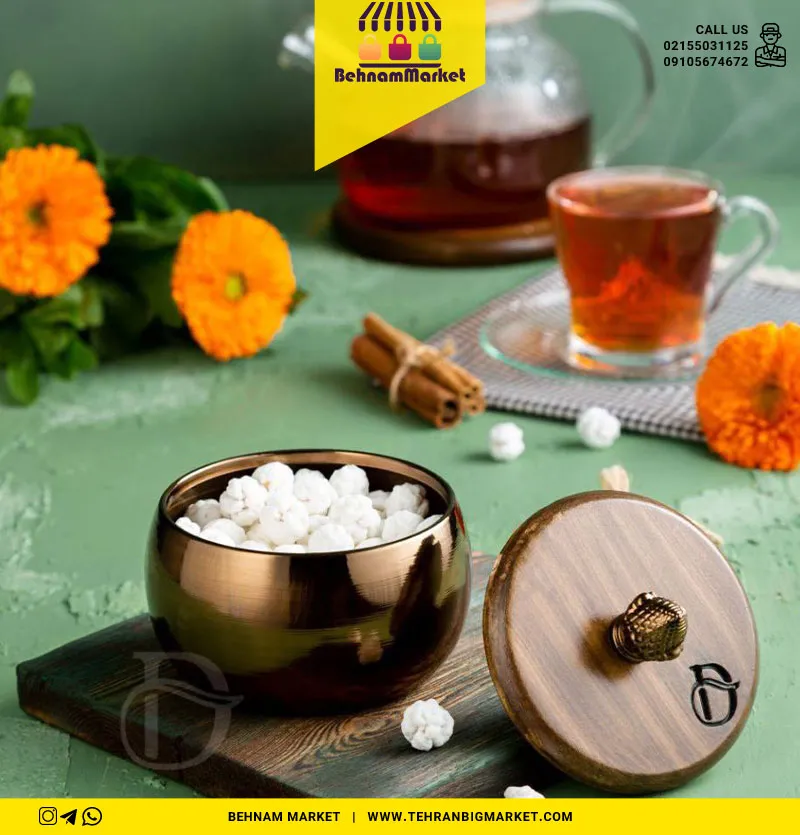 قندان فلزی درب چوب