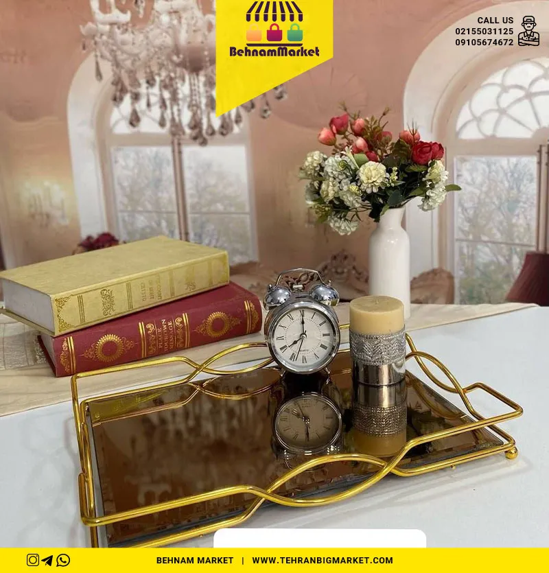 سینی اینه ای لبخند مستطیل