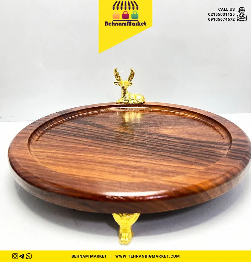 سینی پایه دار گوزن گرد