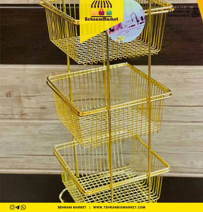 جا پیازی 3طبقه طلایی متحرک