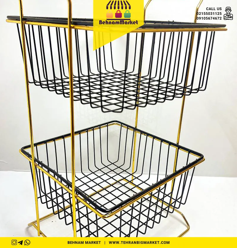 جا پیازی 2طبقه مشکی طلایی متحرک