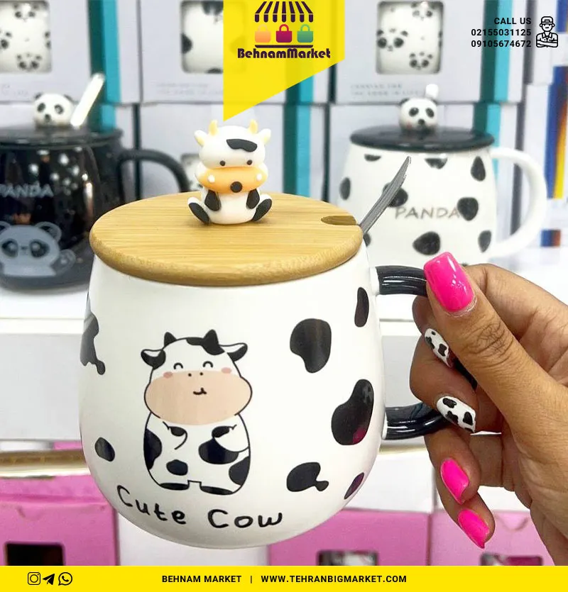 ماگ درب چوبی طرح گاو