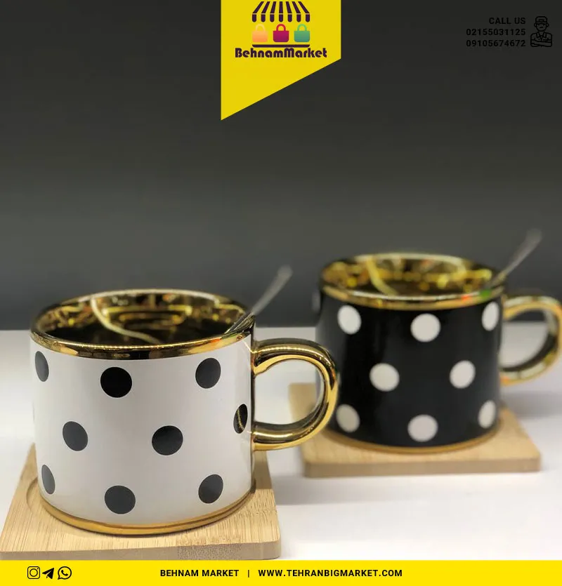 لیوان بلند درب چوب قاشق دار