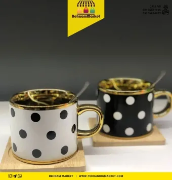 لیوان بلند درب چوب قاشق دار