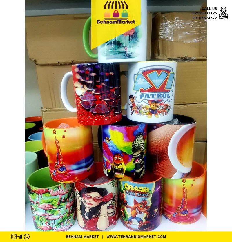 ماگ دسته و داخل رنگی