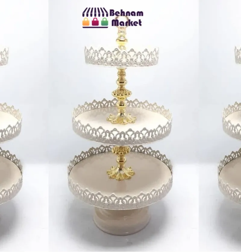 شیرینی خوری 3 طبقه فلزی