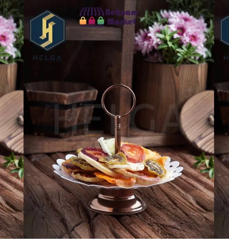 شیرینی خوری 1 طبقه فلزی لبه قلب