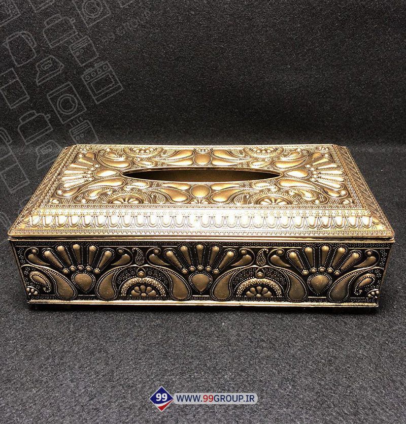 فروش عمده جعبه دستمال كاغذی کلاسیک طلایی