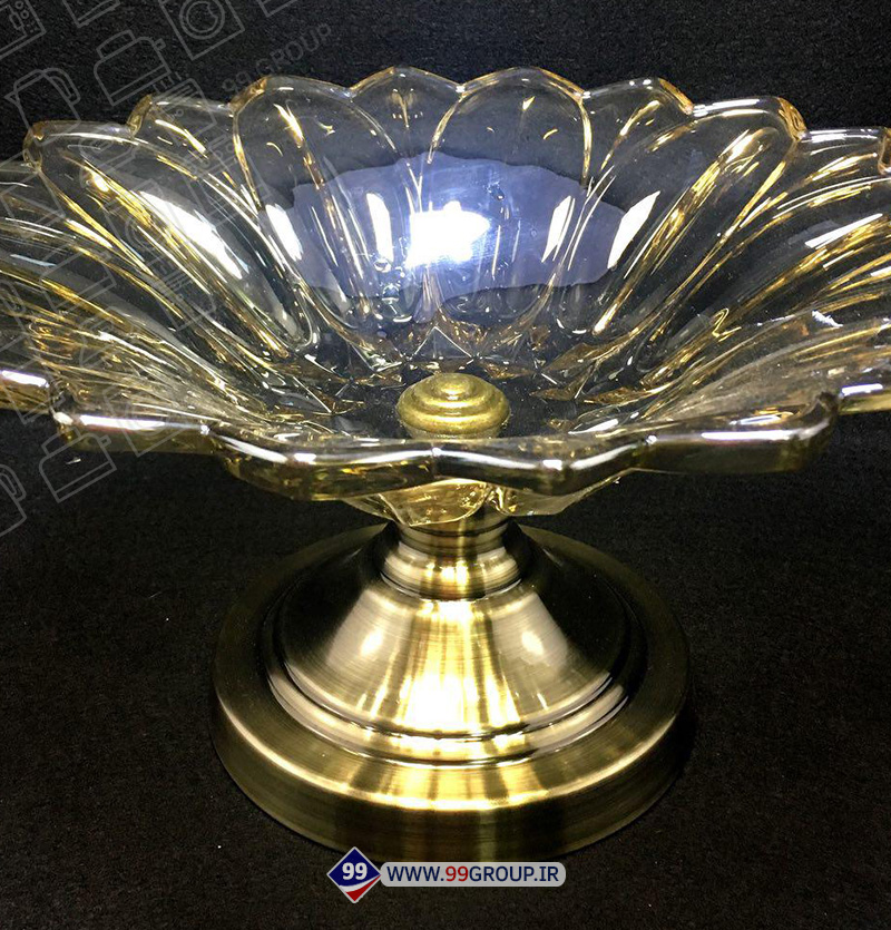 میوه خوری پایه فلز کریستال بزرگ