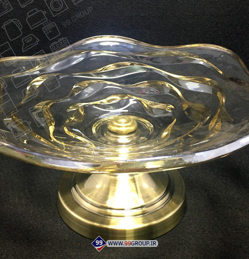 میوه خوری پایه فلز کریستال بزرگ