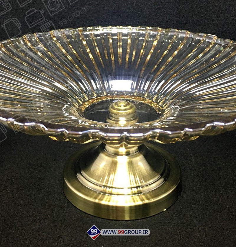 میوه خوری پایه فلز کریستال بزرگ