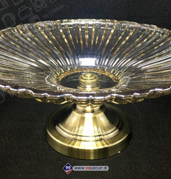 میوه خوری پایه فلز کریستال بزرگ