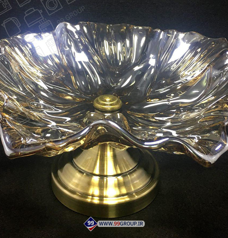 میوه خوری پایه فلز کریستال بزرگ