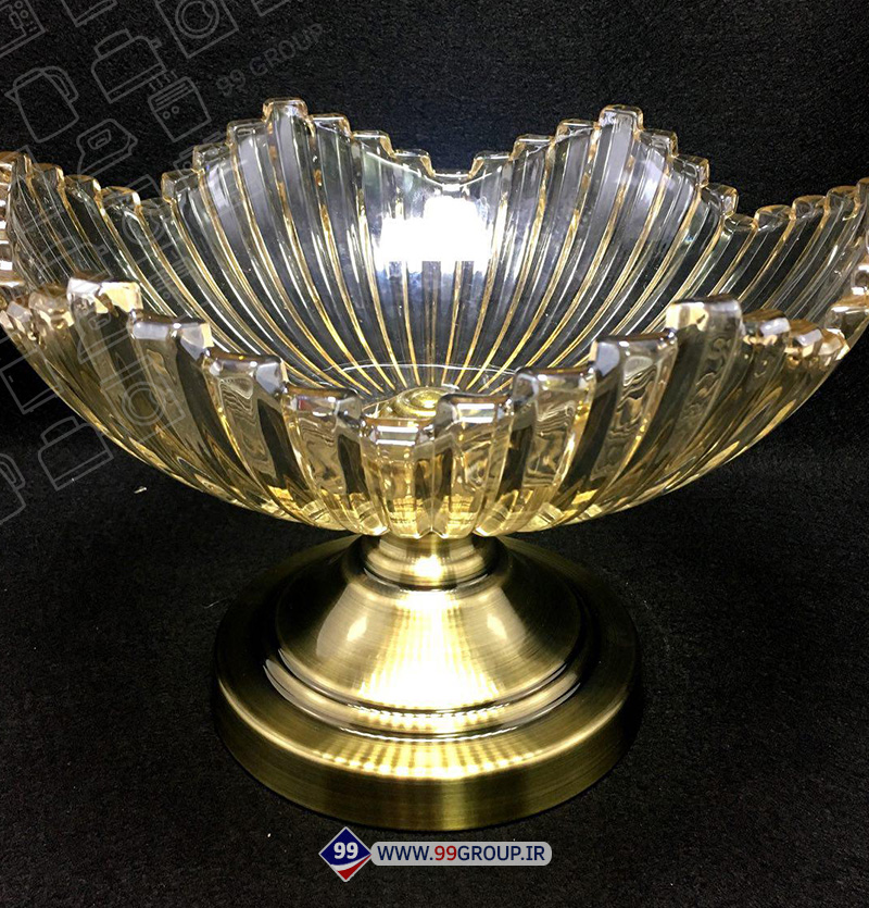 میوه خوری پايه فلز كريستال بزرگ