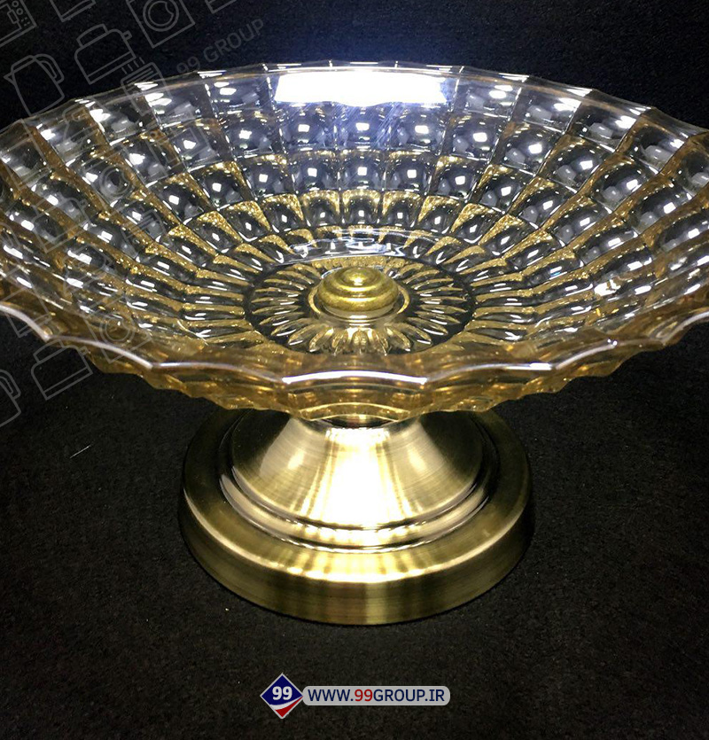 میوه خوری پايه فلز كريستال بزرگ