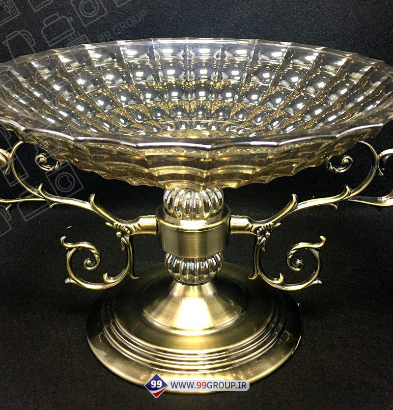 میوه خوری پايه فلز كريستال بزرگ