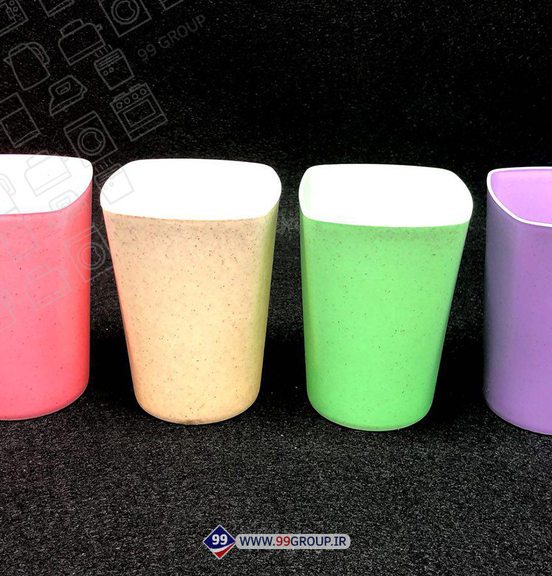 لیوان الیاف گندم بدون دسته 4 تایی