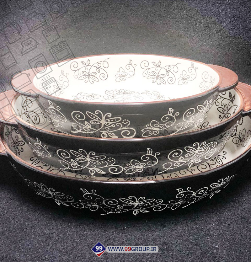 تابه ٣تيكه گلدار برجسته