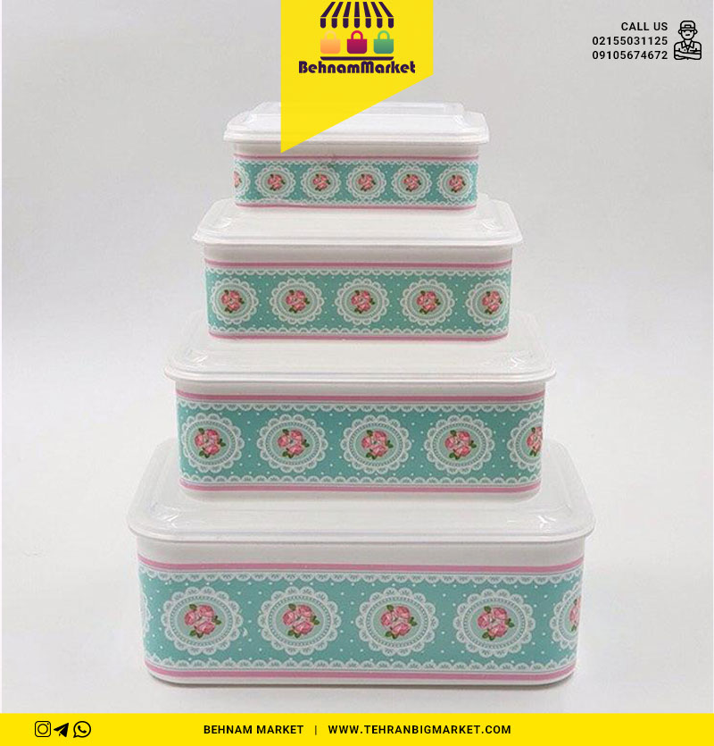 ۴تیکه گلدار مستطیل