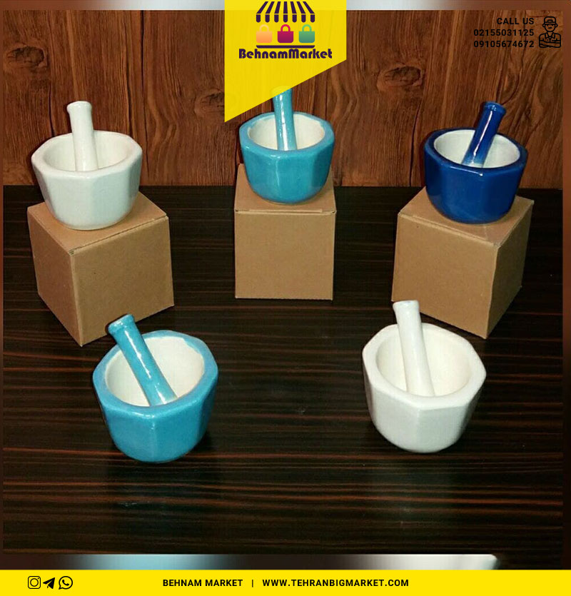 هاون سرامیک بزرگ رنگی