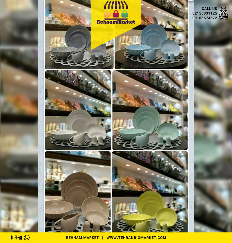 سرویس غذا خوری ۳۰ پارچه رنگی درجه یک