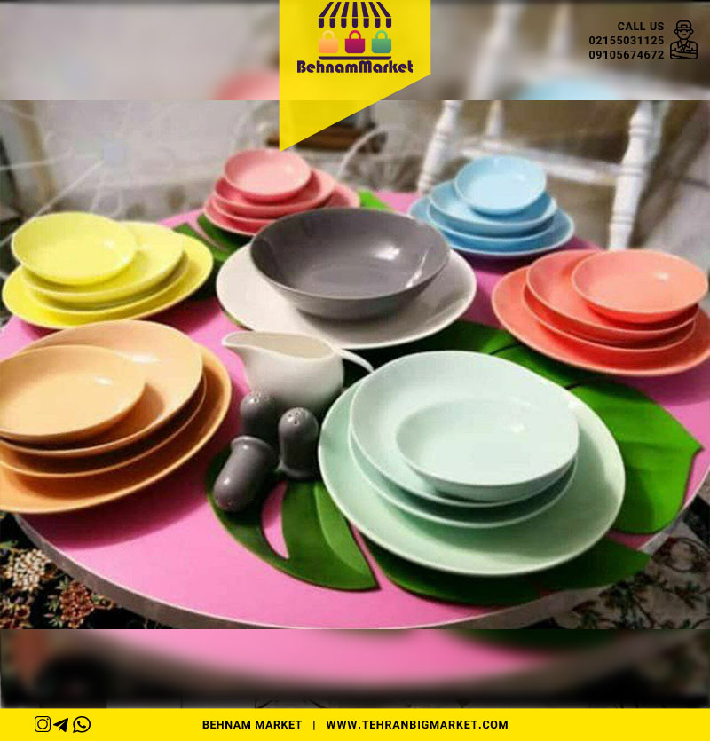 سرویس غذا خوری ۳۰ پارچه رنگی درجه یک