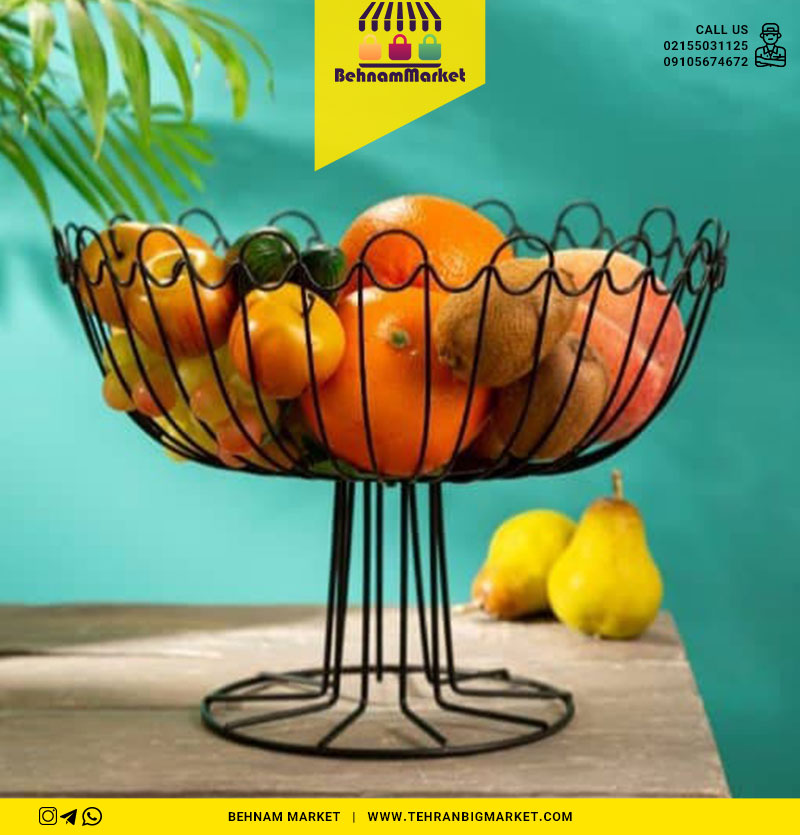 میوه خوری بزرگ فلزی حلقه دار رزیتا