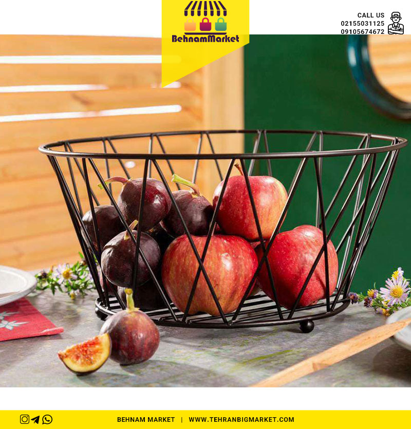 سبد میوه فلزی مشکی