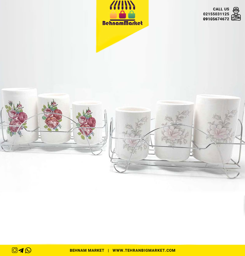 جا قاشق سرامیک ۳ تایی