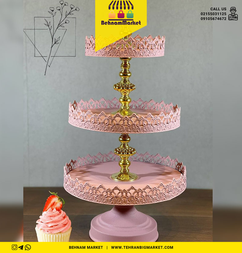 شیرینی خوری ۳ طبقه فلزی