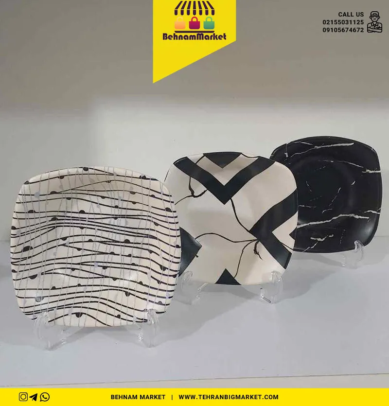 خرما خوری طرح دار مربع کرامیکا درجه 1