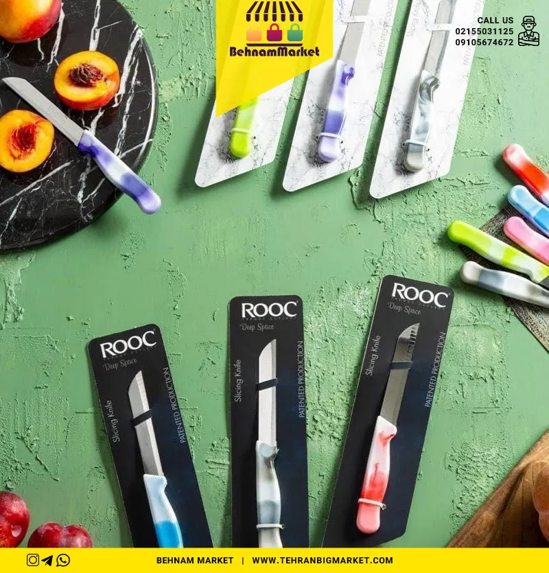 چاقو روک دسته ۲ رنگ تکی