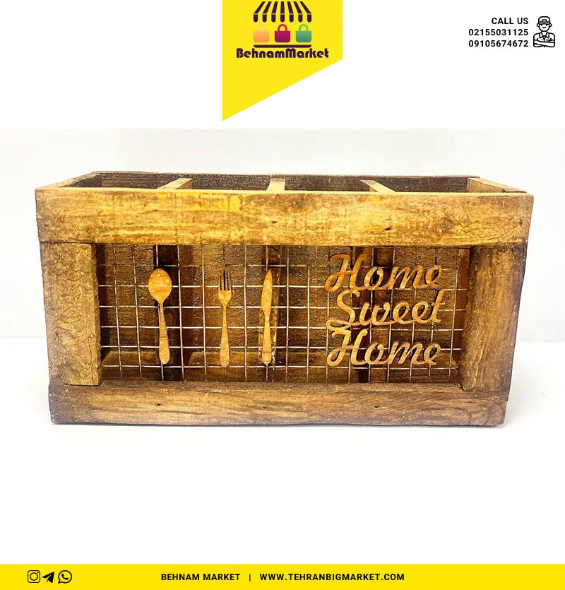 جا قاشقی چوبی ۴خانه