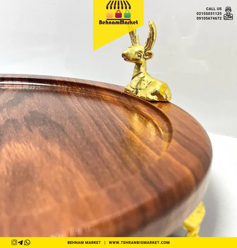 سینی پایه دار گوزن گرد