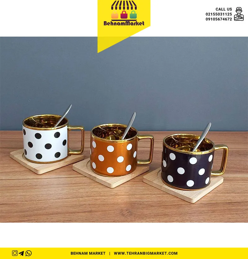 لیوان بلند درب چوب قاشق دار